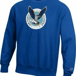 Wholesale 😀 Champion Men's Air Force Falcons Royal Blue Reverse Weave Crew Pullover Sweatshirt For Men 🎉