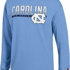 New 💯 Champion Youth North Carolina Tar 👠 Heels Carolina Blue Long Sleeve Jersey T-Shirt For Men 🥰