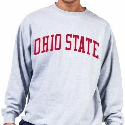 Coupon 🧨 Champion Men's Big & Tall Ohio State Buckeyes Gray Reverse Weave Crew Sweatshirt For Men 🤩