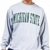 Promo 🤩 Champion Men's Big & Tall Michigan State Spartans Grey Reverse Weave Crew Sweatshirt For Men 🧨