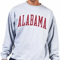 Deals 🔔 Champion Men's Big & Tall Alabama Crimson Tide Grey Reverse Weave Crew Sweatshirt For Men 🔔