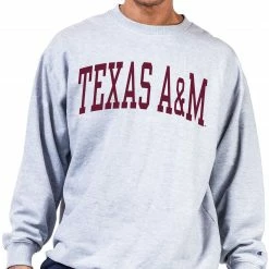 Best Sale 🔥 Champion Men's Big & Tall Texas A&M Aggies Grey Reverse Weave Crew Sweatshirt For Men 🤩