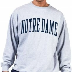 Best deal ❤️ Champion Men's Big & Tall Notre Dame Fighting Irish Grey Reverse Weave Crew Sweatshirt For Men 🧨