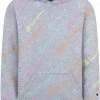 Cheap ❤️ Champion 👧 Girls' AOP Multi Script Hoodie For 👧 Girls' Oxford Heather 💯